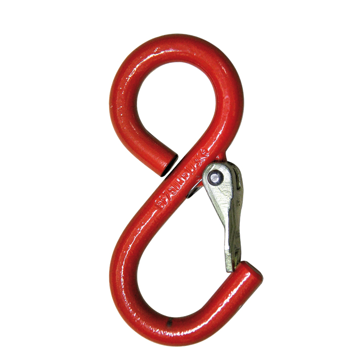Round steel S-Hook with closed eye and forged safety latch - Carl Stahl