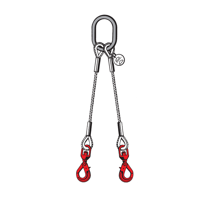 2-leg condorLift wire rope sling with automatic swivel hook - Carl