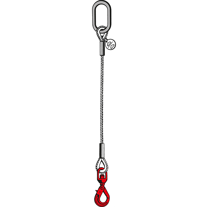 Type SFSSL  SuperFlex Large Diameter Wire Rope (with Self-Locking Swivel  Hook)