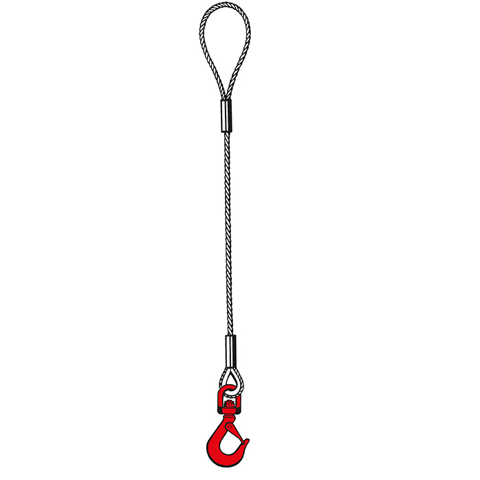 1-leg condorLift wire rope sling loop - safety eye hook with swivel - Carl  Stahl