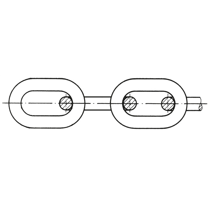 Round Steel Chain Similar To DIN 766 / 5685, Short Links
