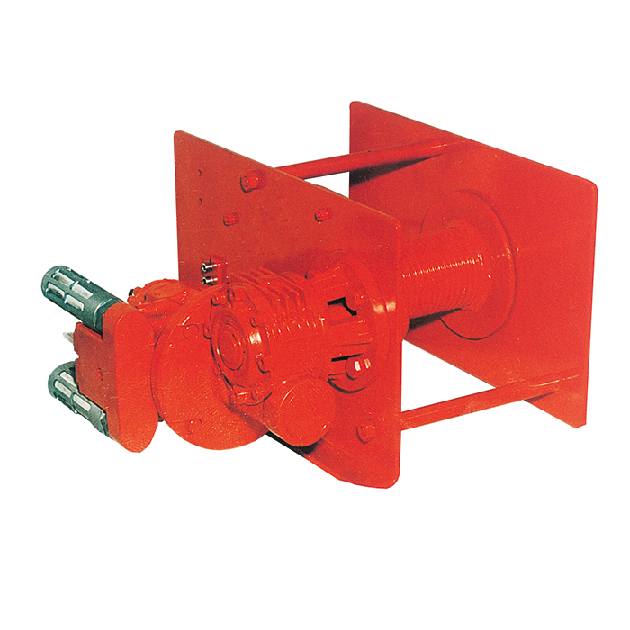 Pneumatic rope winches