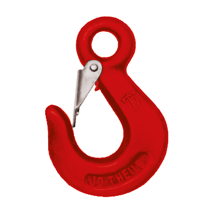 Ösenhaken GK8 – 2 T (2000 Kg) – Mit Sicherungsklappe – Stahl 20CrNiMo, Rot Pulverbeschichtet – Für Hebevorgänge In Industrie & Bau