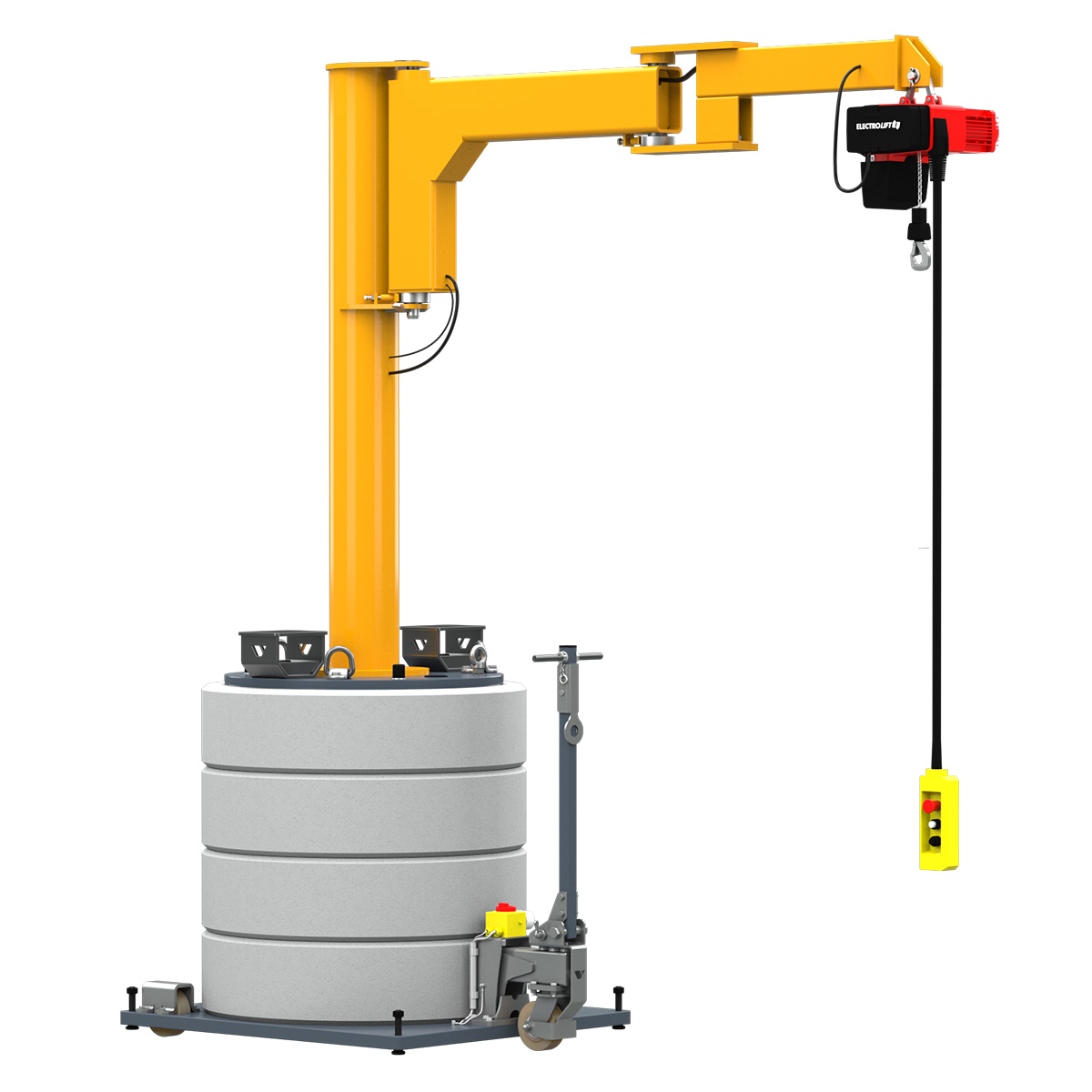 Flyttbar kran MOB-BS med vikbar arm