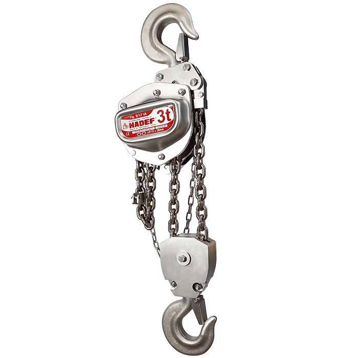 Edelstahl-Stirnradflaschenzug 9/12 VA 3t