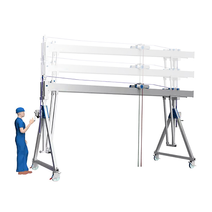 Handwinde zur Höhenverstellung